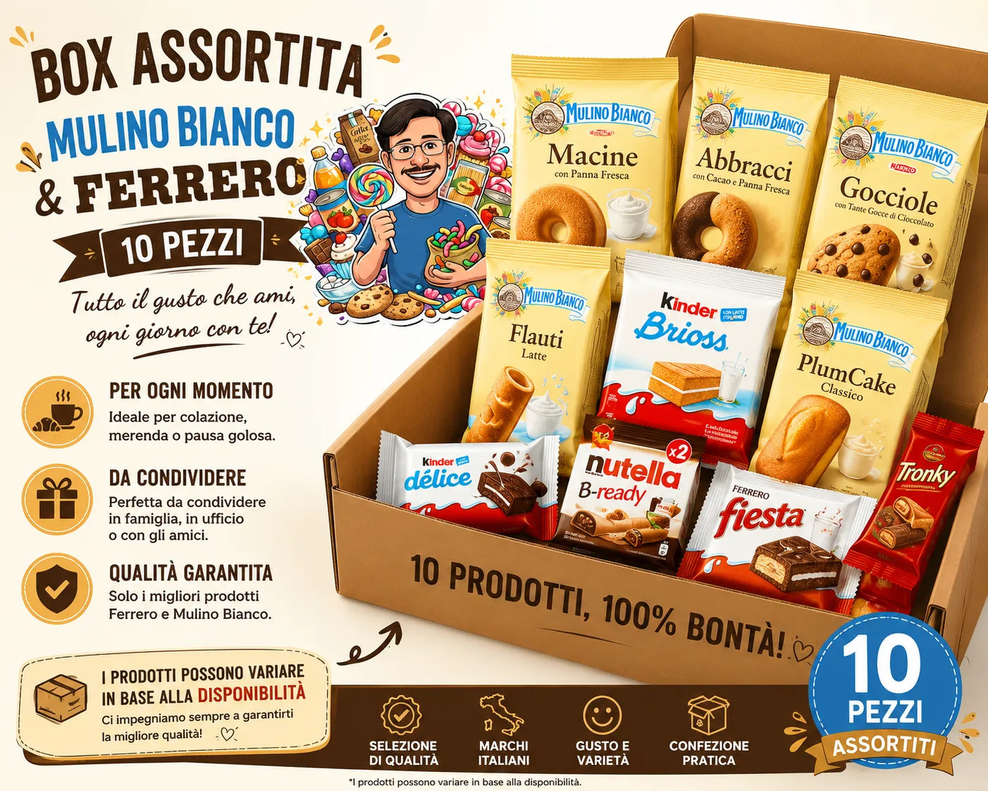 Box Assortita Ferrero & Mulino Bianco – 10 Pezzi