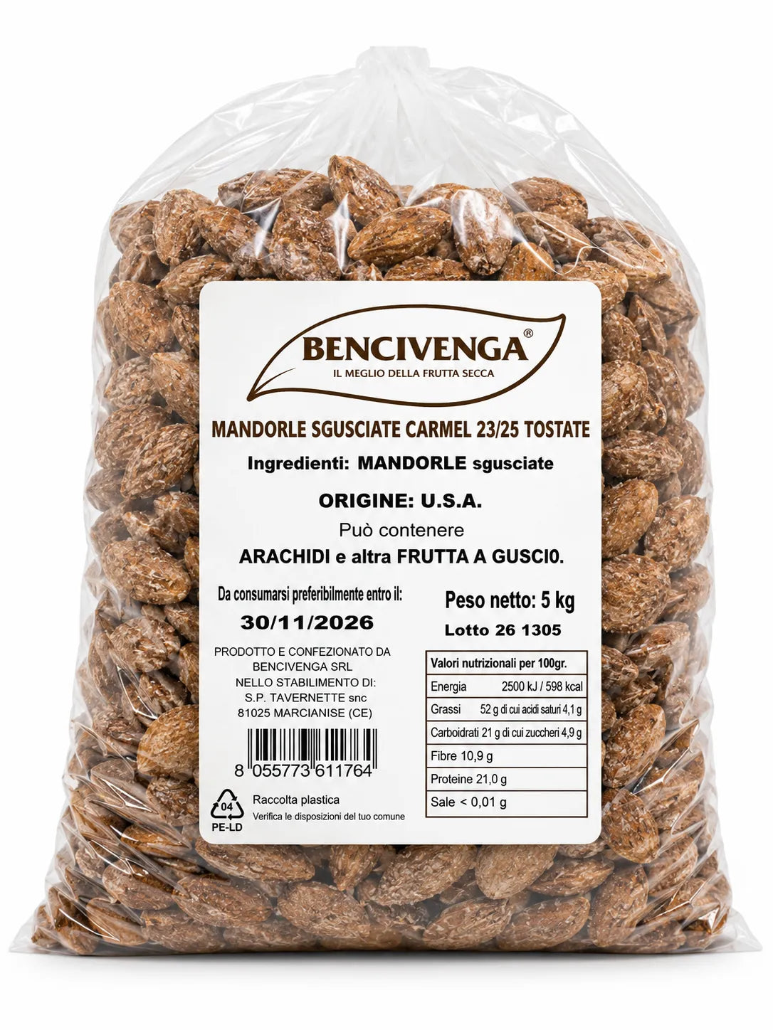 Mandorle Sgusciate Caramel 23/25 Tostate