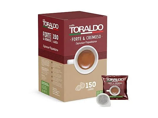 Caffè Toraldo Forte & Cremoso – 150 Cialde ESE 44 mm – Espresso Napoletano Intenso e Cremoso
