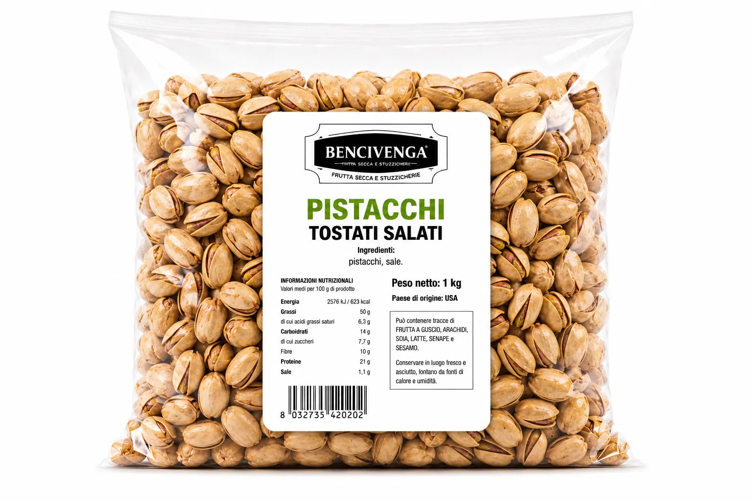 Pistacchi in Guscio Tostati e Salati USA Jumbo